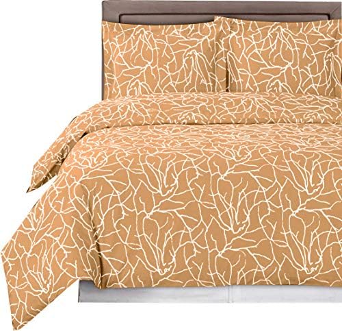  Gray And White Ema 3-Piece Full/Queen Duvet Cover Set, 100% Cotton 300 TC