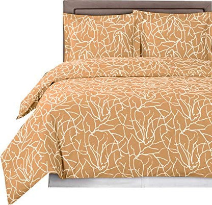  Gray And White Ema 3-Piece Full/Queen Duvet Cover Set, 100% Cotton 300 TC