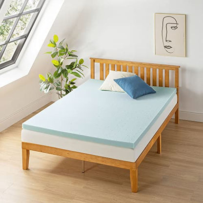  Best Price Mattress 2.5 Inch Ventilated Memory Foam Mattress Topper, Cooling Gel Infusion, CertiPUR-US Certified, Twin XL,Blue