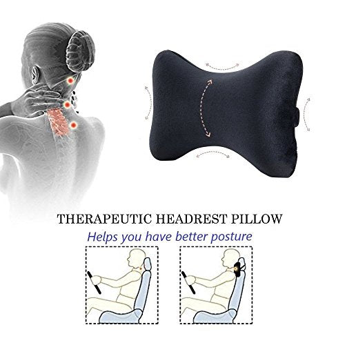  Bookishbunny Dog Bone Shaped Travel Neck Pillows Memory Foam Car Bus Truck Driving Comfort Head Rest Support (Gray)