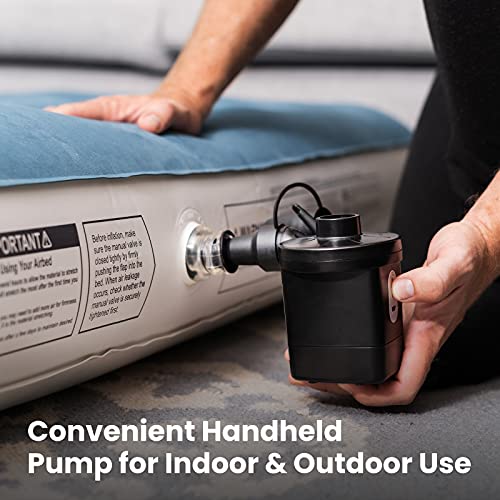  Twin Camping Air Mattress Bed, Single High Inflatable Airbed For Guests, Elevated Blow Up Mattresses With Handheld Rechargeable Pump, Portable And Foldable Bed For Home & Travel