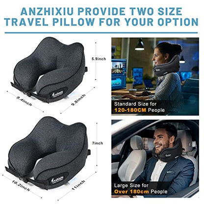 Anzhixiu Travel Pillow Heighten Humps Neck Pillow For 360 Degree Support .Release Your Neck Pain During Travel, Office And Home- Ergonomics Curve Neck Support Pillow, Black Color
