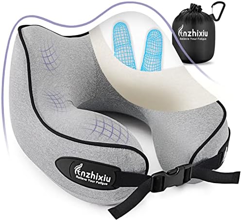  Anzhixiu Travel Pillow Heighten Humps Neck Pillow For 360 Degree Support .Release Your Neck Pain During Travel, Office And Home- Ergonomics Curve Neck Support Pillow, Black Color
