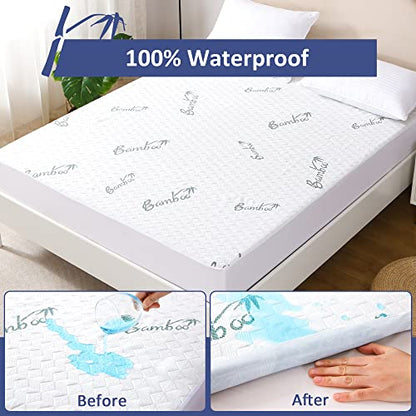  Ing Mattress Protector, Cooling Waterproof Bamboo King Size Mattress Pad Cover, 3D Air Soft King Size Mattress Cover For 6-18 Inches Mattress