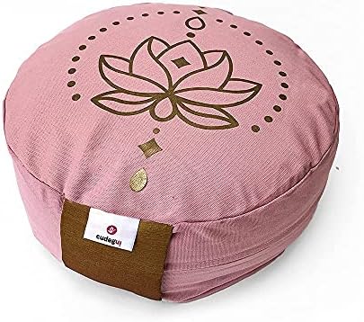  Cudegui Zafu Meditation Cushion Filled With Cofee Husk And Cotton Cover (Purple)