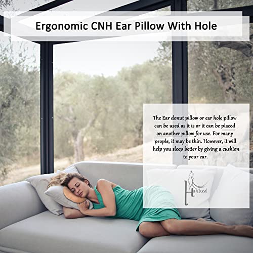  Hshbxd Ear Piercing Pillow, Donut Pillow For Ear Pain ＆CNH, Ear Pillow With Holes For Side Sleepers, Ear Inflammation Relief (Yellow)
