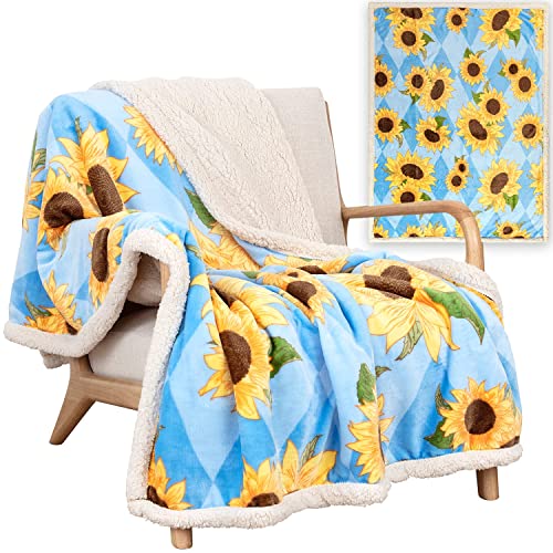  Unflower Blanket - 50x60 Inch Lightweight And Luxuriously Ultra Soft Bright And Cheerful Sunflower Throw Blanket - Beautiful Sunflower Decor For Bedroom Or Living Room