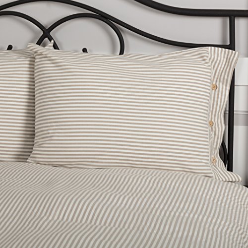  Farmhouse Ticking Stripe Taupe Standard Sham