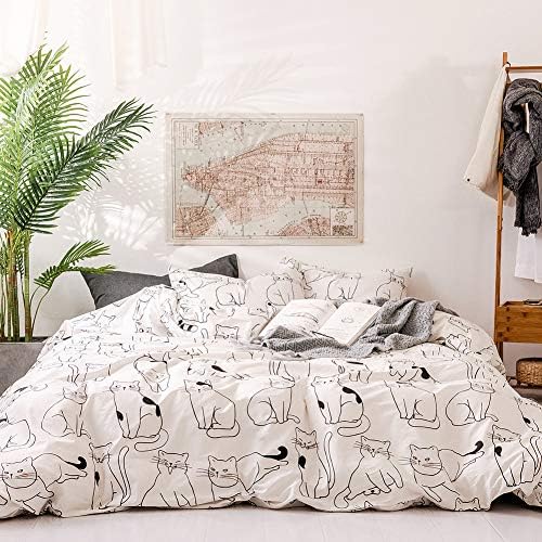  Jolusere White Botanical Floral Duvet Cover Set Queen Size 100% Cotton Plants Flower Blossom Printed Comforter Cover Modern Rustic Flower Comforter Quilt Cover With Zipper And Closure 3 Pieces Bed Set