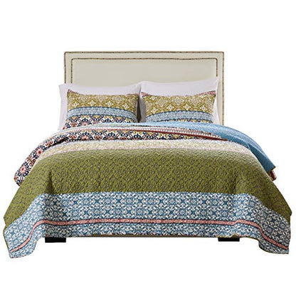  Greenland Home Shangri-La Quilt Set, 3-Piece Full/Queen, Multi