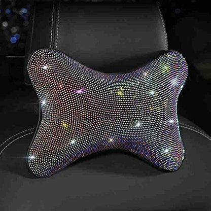  Car Neck Pillow Decoration, MoreChioce 3D Bling Rhinestone Glitter Crystal Car Interior Styling Accessories Car Interior Decoration Cover