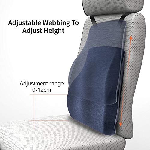  JSKRL Lumbar Support Pillow For Office Chair Adjustable Inflatable Car Lumbar Support Pillow Relieve Back Pain Airbag Memory Foam Back Cushion With 2 Adjustable Straps,Back（ Lumbar Pillow Only）