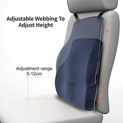  JSKRL Lumbar Support Pillow For Office Chair Adjustable Inflatable Car Lumbar Support Pillow Relieve Back Pain Airbag Memory Foam Back Cushion With 2 Adjustable Straps,Back（ Lumbar Pillow Only）
