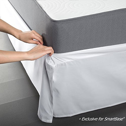  INUS SmartBase Bed Skirt / 18 Inch Drop / For Use With SmartBase / Easy On & Off Design, Twin