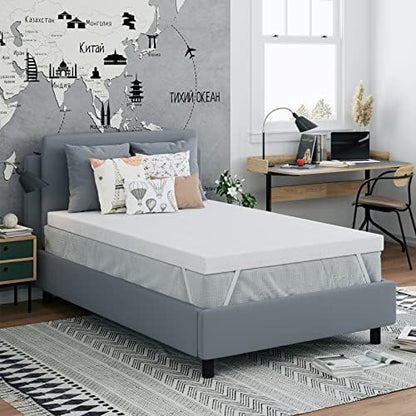  Twin XL Mattress Topper, Mattress Topper Twin Extra Long, Ferlizer 3 Inch Memory Foam Mattress Topper Twin XL For College Dorm With Removable Bamboo Cover And Straps