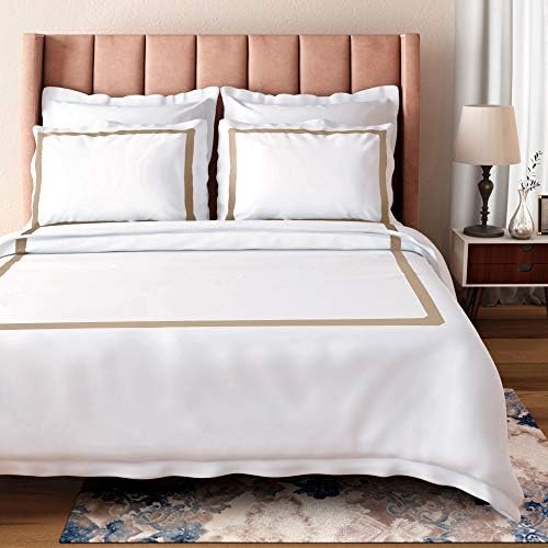  BIOWEAVES 100% Organic Cotton Full/Queen Duvet Cover Set, 3-Piece, 300 Thread Count Sateen Weave GOTS Certified Comforter Cover With Buttoned Closure And 2 Pillow Shams – White, 90x90 Inches