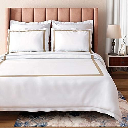  BIOWEAVES 100% Organic Cotton Full/Queen Duvet Cover Set, 3-Piece, 300 Thread Count Sateen Weave GOTS Certified Comforter Cover With Buttoned Closure And 2 Pillow Shams – White, 90x90 Inches