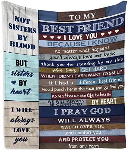  Gifts For Best Friends Women Blanket 60"x50", Friendship Gifts For Women Friends, Gifts For Friends Female, Birthday Gifts For Women Friendship,Best Friend Birthday Gift For Sister Mothers Day