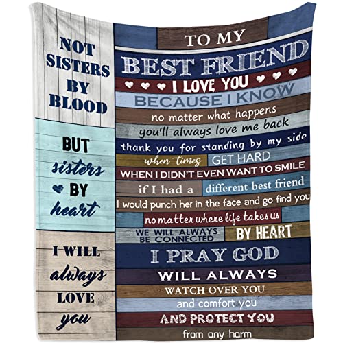  Gifts For Best Friends Women Blanket 60"x50", Friendship Gifts For Women Friends, Gifts For Friends Female, Birthday Gifts For Women Friendship,Best Friend Birthday Gift For Sister Mothers Day