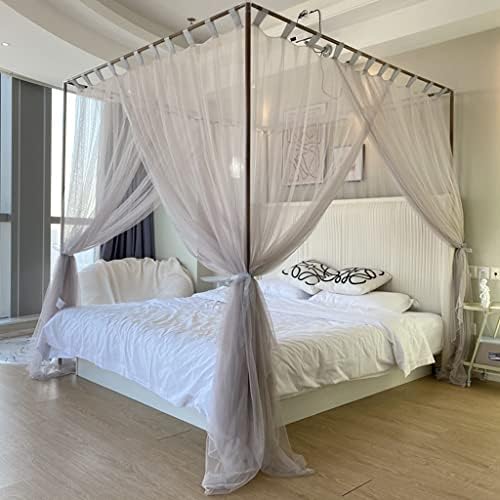  Obokidly Elegant 4 Corners Post Mosquito Canopy Net For Bed Canopy Luxury Netting Bedroom Decoration For Girls Men Women Adults & Boys For Twin/Full/Queen/King/Cal King (California King, Black)