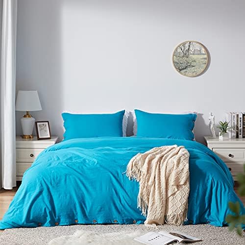  Queen Size Duvet Cover Set With Buttons Closure Olive Green, 3 Pieces Solid Color Ultra Soft Skin-Friendly Comforter Cover Set (1 Duvet Cover +2 Pillowcases)
