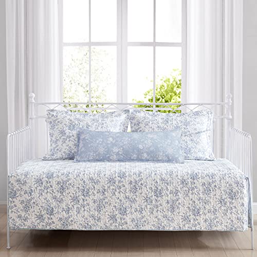 Laura Ashley Home - Daybed Set, Lightweight Bedding With Matching Shams & Pillow Cover, Home Decor For All Seasons (Walled Garden Blue, Daybed)