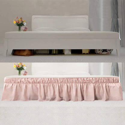  Bed Skirt Queen Size 15-16 Inch Drop Dust Ruffle Premium Soft And Cozy Brushed Microfiber Three Fabric Sides Wrap Around With Elastic No Top Easy On Queen/King Blush Pink