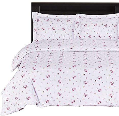  7-PCS California King Size Zahra - Includes 100% Cotton 4pc Sheet Set+ 100% Cotton 3pc Duvet Cover Set- 300TC Single Ply Yarn