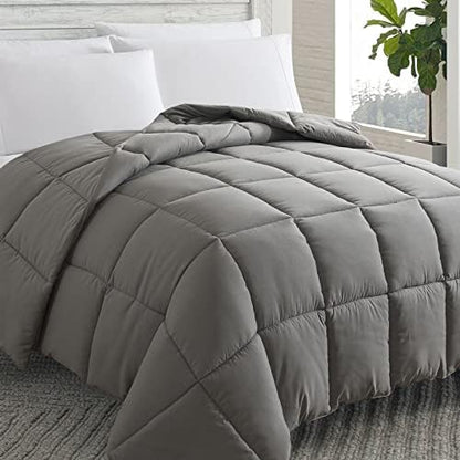  Cosybay Down Alternative Comforter (Black, Full) - All Season Soft Quilted Full Size Bed Comforter - Reversible Lightweight Duvet Insert With Corner Tabs - Winter Summer Warm Fluffy, 82x86 Inches