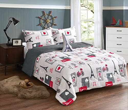  All American Collection New Super Soft And Warm 4 Piece Borrego/Sherpa Blanket With Pillow Sham And Cushion (Full, Dinosaur)