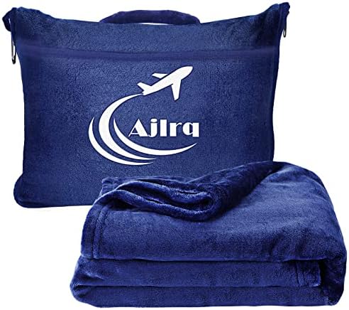  Ajlrq Travel Blanket Airplane Pillow, Premium Soft Polyester 2 In 1 Travel Pillow Airplane Blanket WithSoft Bag Pillow Case Travel Essentials With Storage Bag And Handle Belt (Pink)