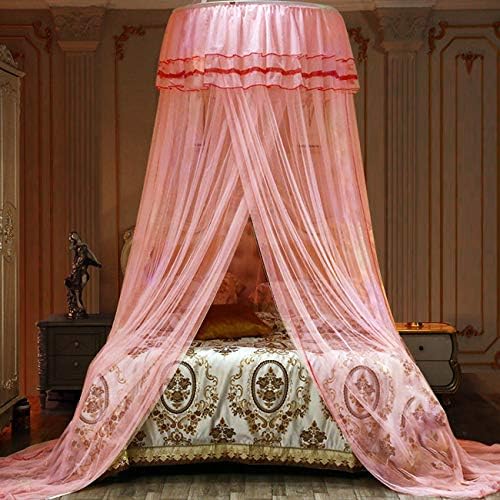  Jolitac Bed Canopy Lace Mosquito Net For Girls Beds, Unique Princess Play Tent Mesh Canopies Large Lace Dome Curtain Drapes Home & Travel (Green)