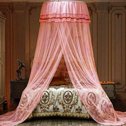  Jolitac Bed Canopy Lace Mosquito Net For Girls Beds, Unique Princess Play Tent Mesh Canopies Large Lace Dome Curtain Drapes Home & Travel (Green)