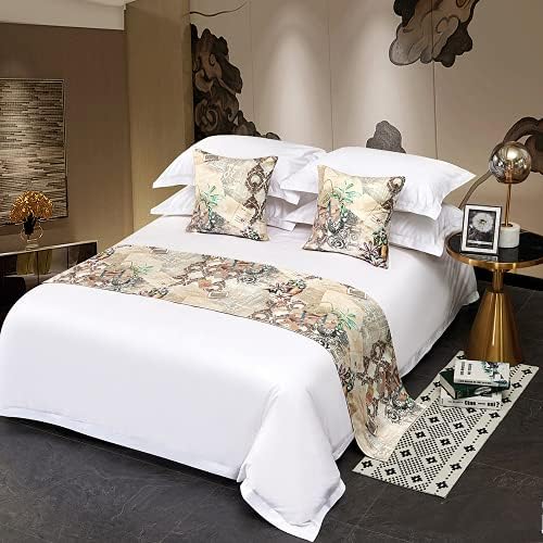  QFWMCW Bed Runners Scarves And Matching Pillows Hotel Satin Bed Cover Decoration Bed Scarf For Foot Of Bed King Bedspreads Coverlets Bed Throws For Foot Of Bed Queen Size