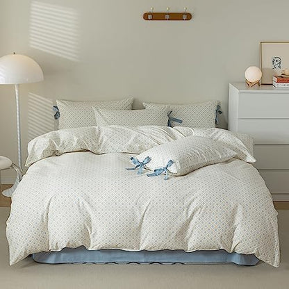  OTOB Green Jersey Duvet Cover Twin Comforter Cover Solid Aesthetic Bedding Set With 2 Pillowcases, 3pcs Jersey Knit Cotton Duvet Cover Set(Green,Twin)