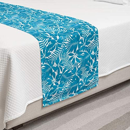 Ambesonne Nautical Bed Runner, Pastel Toned Sea Shell Starfish Mollusk Seahorse Coral Reef Motif Design, Decorative Accent Bedding Scarf For Hotels Homes And Guestrooms, Tan Turquoise White