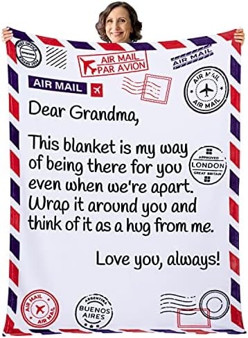  Mothers Day Gifts For Grandma, Gifts For Grandma Blanket, Grandma Gifts From Grandkids, Best Grandma Gifts, Grandma Birthday Gifts From Grandchildren, Throw Blanket 65”x50” (Flowers)