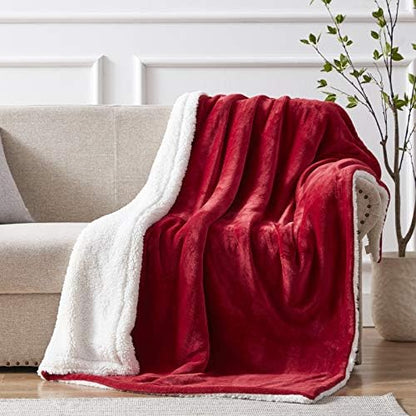  Sherpa Throw Blanket Throw Size, Sherpa Fleece Throw Blanket Lightweight, Reversible Sherpa Blanket Machine Washable, 50" X 60", Brown