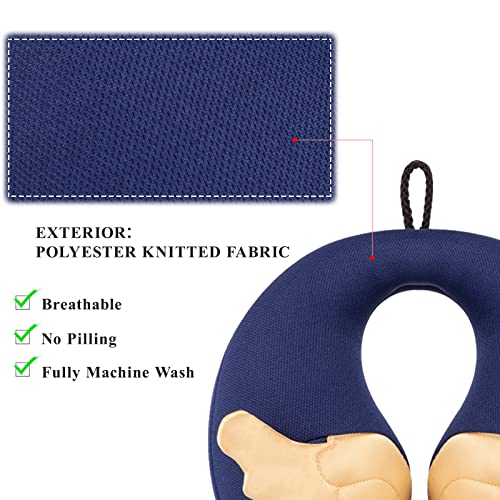  AGACAS Travel Pillow For Kid,Neck Pillow For Airplanes Travel Provides Neck Support,Flight/Car Pillow For Travel Sleeping,Travel Essentials&Great Gift For Toddler, Blue