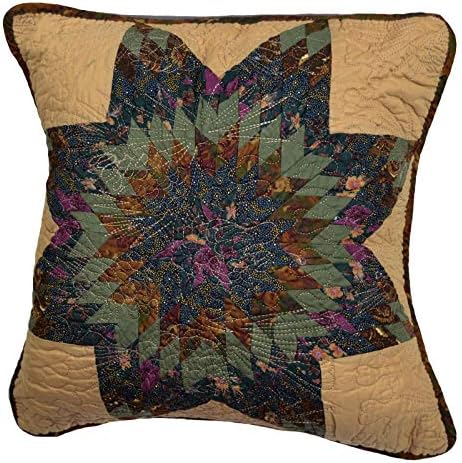  Donna Sharp Pillow Sham - Forest Star Lodge Decorative Pillow Cover With Star Shape Patchwork - Standard