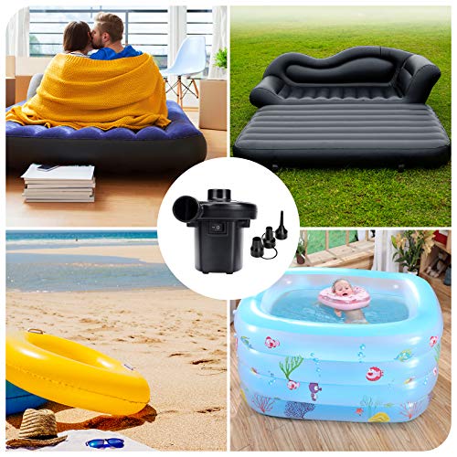  Ir Pump Electric Pump Air Pump For Inflatables Air Mattress Pump With 3 Nozzles Inflator/Deflator Quick Electric Air Pump For Air Bed Pool Toy Raft Boat 110V AC (130W)