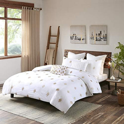  Cotton Duvet - Traditional Ikat Design, All Season Comforter Cover Bedding Set With Matching Shams, Stella Metallic Copper Full/Queen(88"x92") 3 Piece