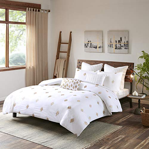  Cotton Duvet - Traditional Ikat Design, All Season Comforter Cover Bedding Set With Matching Shams, Stella Metallic Copper Full/Queen(88"x92") 3 Piece