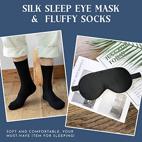  Get Well Soon Gifts Basket, After Surgery Care Package For Men, Curated Birthday Gifts With Memory Foam Pillow, Plush Blanket, Insulated Tumbler, Eye Mask, Socks, Game Cards, Greeting Card (Black)