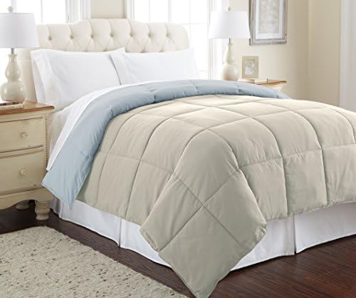  Down Alternative Microfiber Quilted Reversible Comforter & Duvet Insert - Soft, Comfortable Alternative To Goose Down - Bedding For All Seasons Amethyst/Silver Full/Queen