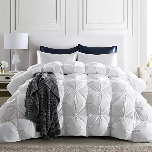  Puredown® Goose Down Comforter King Size, 800 Fill Power, 100% Cotton Winter Oversized Down Duvet Insert 700 Thread Count, Heavyweight Cloud Fluffy Pinch Pleat Extra Warmth