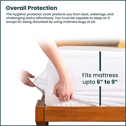  , Ultra Soft-Premium Zippered Mattress Protector Cover, Water Proof, Breathable And Noiseless, Fits Mattress 6 To 9-Inch, Twin, White