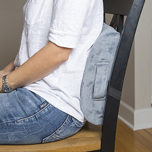  Buddy Lumbar Support Pillow - Office Chair & Car Seat Cushion Therapeutic Grade Memory Foam W/Adjustable Back, Removable, Washable Cover, Carrying Case, Back Pain Relief Guide, And Care Instructions