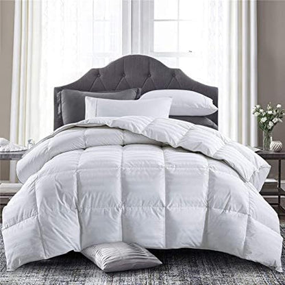 Goose Feather Down Comforter King Size Lightweight Down Comforter White Down Duvet Insert King Down Bedding Comforter With 100% Cotton Shell 500TC Count 106 X 90 Inches