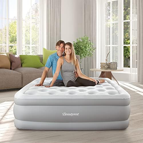  Hi-Loft Inflatable Mattress: Raised-Profile Air Bed With External Pump, Full Blue